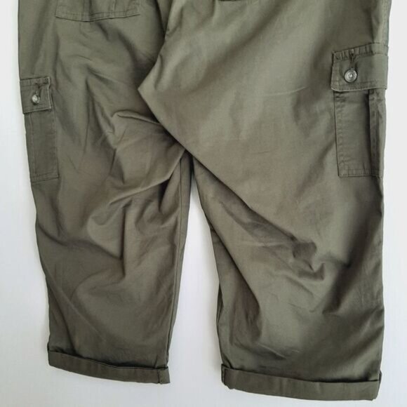 LEE Relaxed Fit Flex-to-go Mid-Rise Cargo Capri Pants Green Sz 18 - Picture 11 of 13
